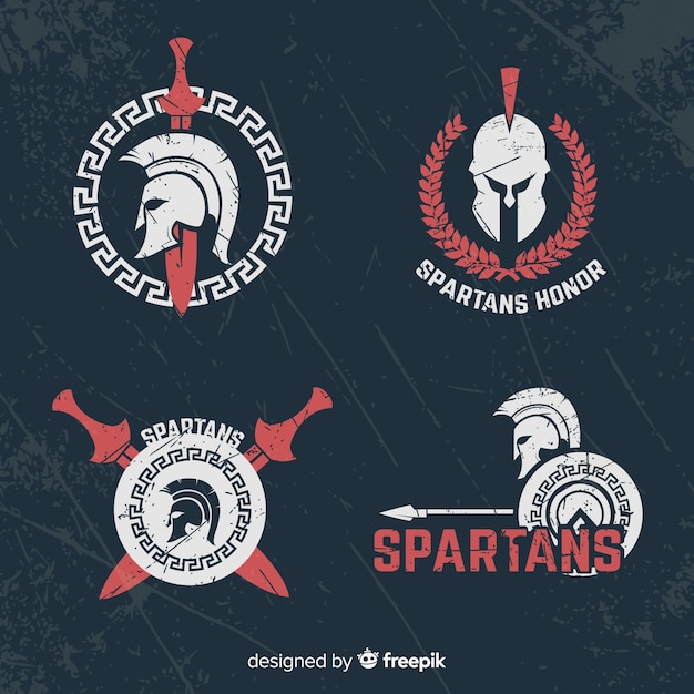 Vektor packung mit spartanischen abzeichen