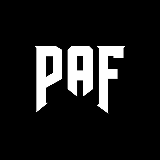 PAF Buchstaben-Logo-Design für Technologieunternehmen PAF Logo-Design Schwarz-Weiß-Farbkombination PAF Logo PAF Vektor PAF Design PAF Ikonen PAF Alphabet PAF Typografie Logo-Designed