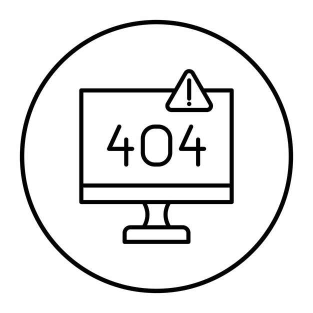 Page Not Found-Vektor-Symbol kann für No Code-Symbonen verwendet werden