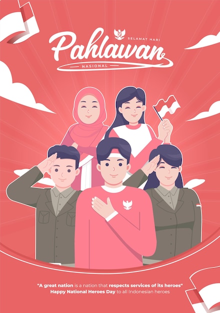 Pahlawan heros day konzeptillustration