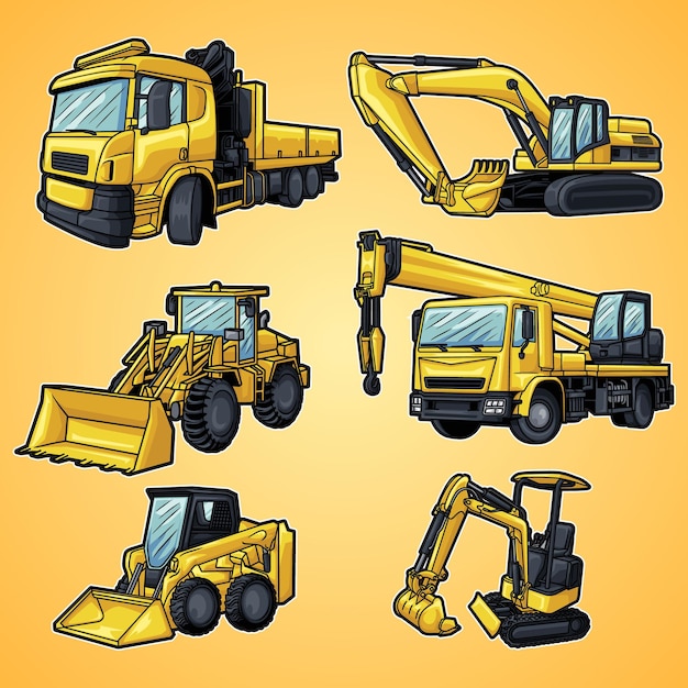Paket für schwere Baufahrzeuge Illustration 01