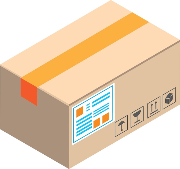 Paketbox-illustration im isometrischen 3d-stil