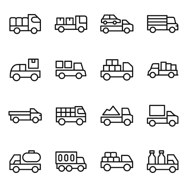 Paketlieferlinie icons pack