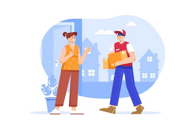 Paketzustelldienst-Illustrationskonzept