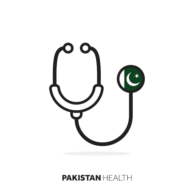 Pakistan gesundheitskonzept medizinisches stethoskop mit landesflagge