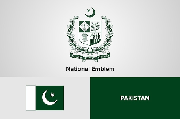 Pakistan national emblem flag vorlage