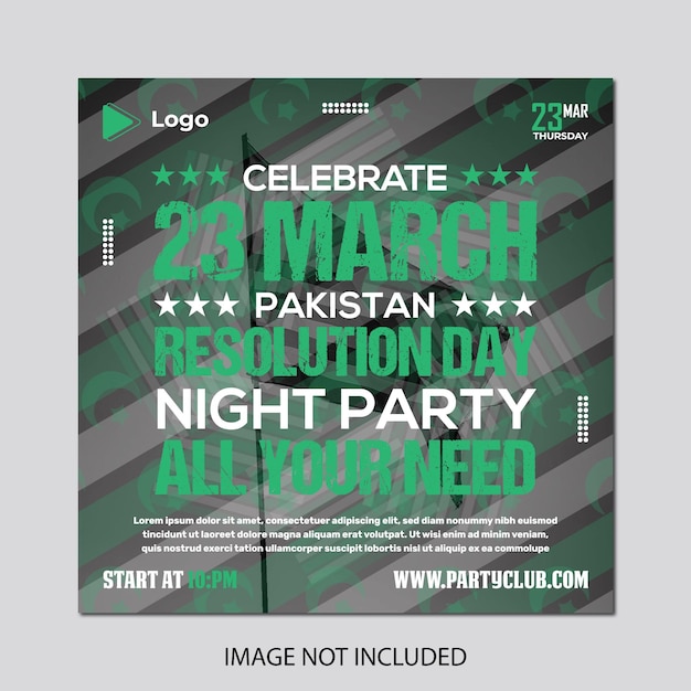 Vektor pakistan resolution day sale web-banner und social-media-poster-design-vorlage
