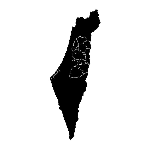 Palästina-Karte mit Verwaltungsabteilungen Vektor-Illustration