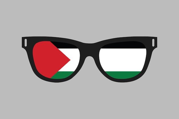 Palästinensische fahnen sonnenbrille sonnbrille mit palästinensischer fahne palästiniens fahne design vektor