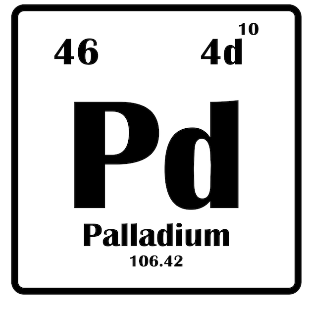 Palladium-Element-Ikonen-Vektor-Illustrationssymbol-Design