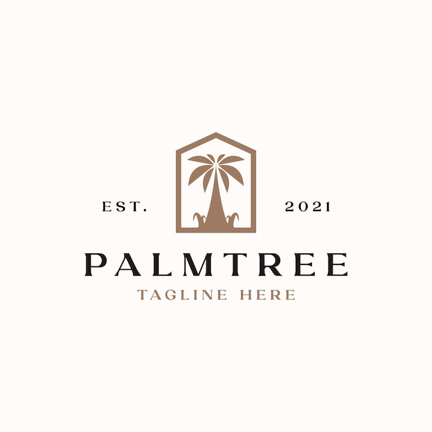 Palm tree logo vorlage isoliert