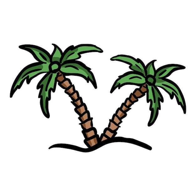 Palmbäume doodle-symbol