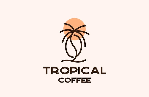 Palmbaum kaffeebohnen logo icon design vorlage flacher vektor