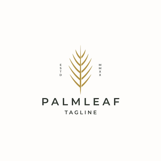 Palmblatt-logo-icon-design-vorlage flacher vektor