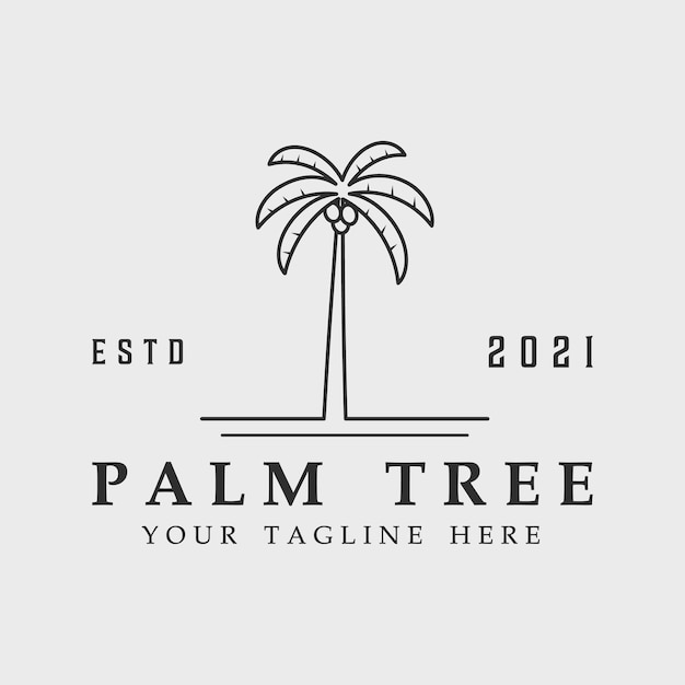 Palmenlinie kunstlogo vektorsymbol illustration grafikdesign