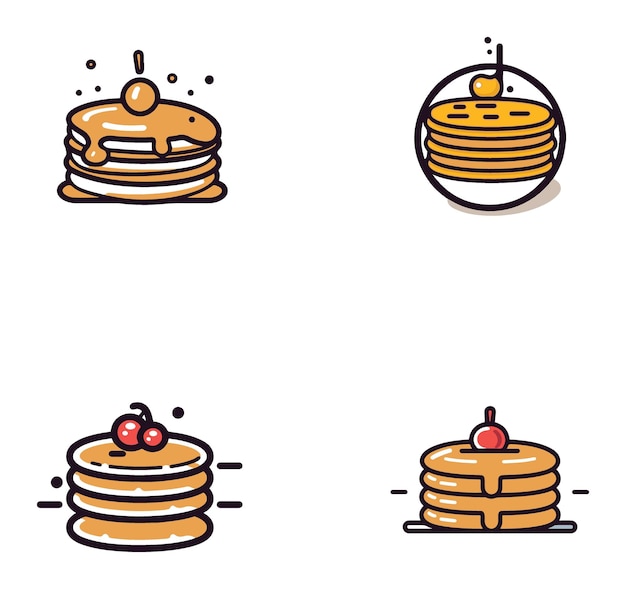 Pancake flache minimal illustrierte vektor silhouette-symbol