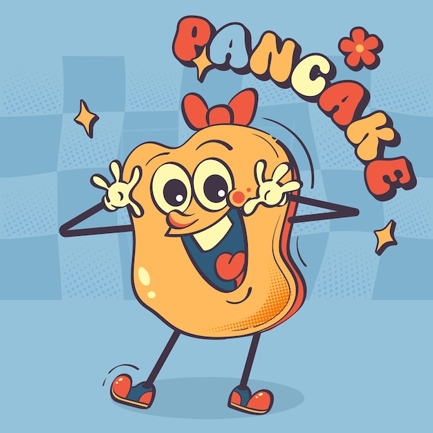 Pancake-Kartoonfigur-Vektorillustration