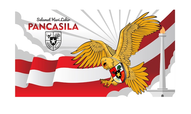 Vektor pancasila-tagesillustration