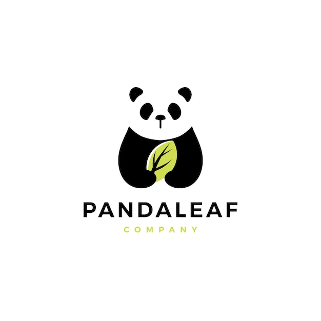 Panda-Blattlogo-Vektorikonenillustration