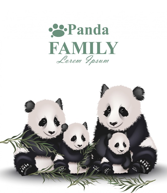 Vektor panda familie