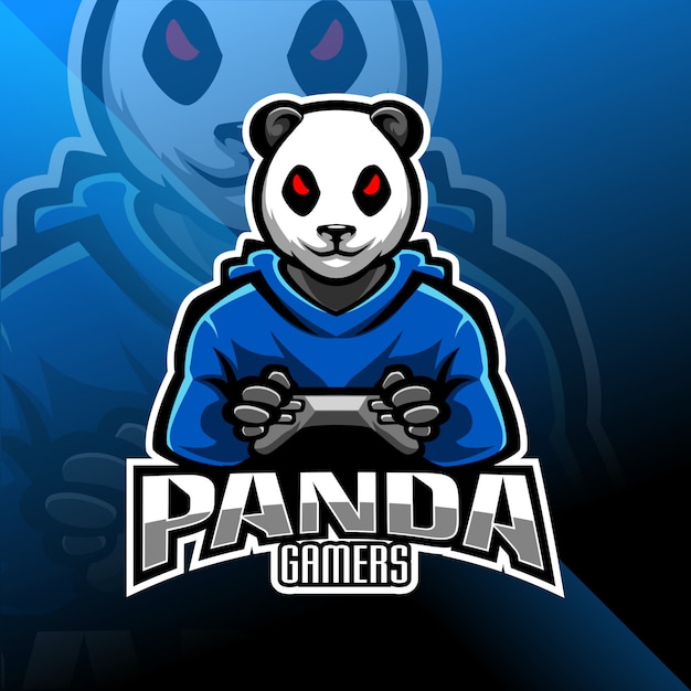 Panda gamer esport maskottchen logo