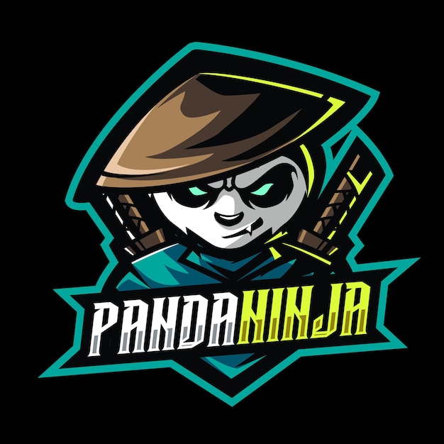 Panda gamer maskottchen esport logo design charakter für spiele