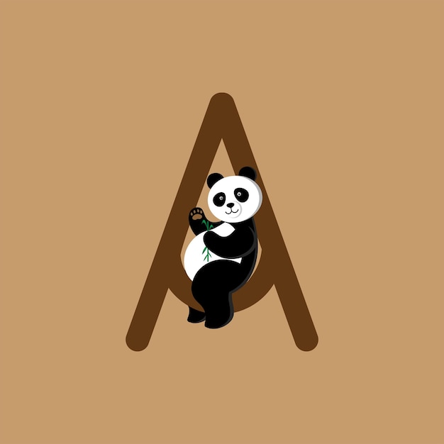 Panda in buchstabe a