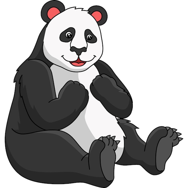 Panda-karikatur farbige clipart-illustration