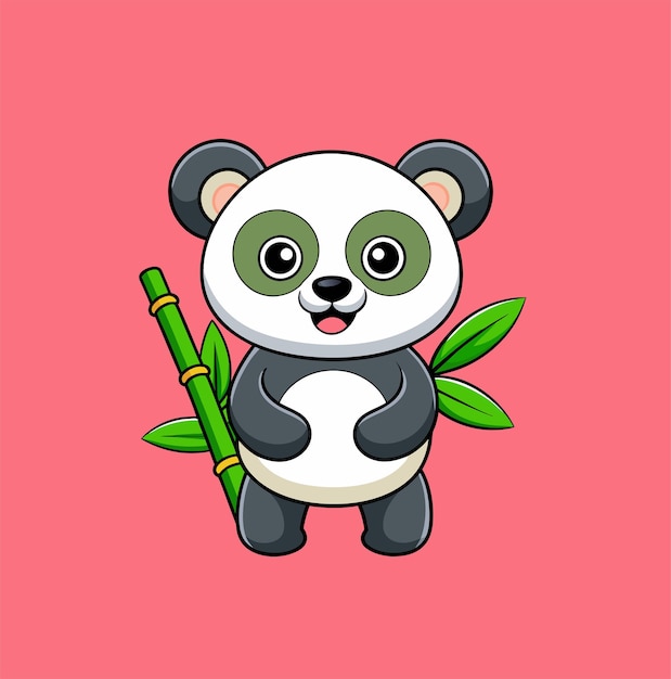 Panda-Kind mit Bambus