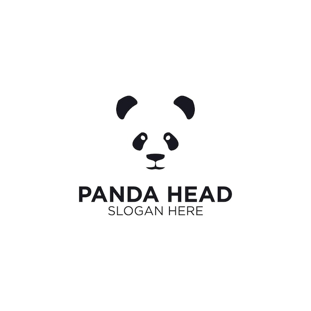 Vektor panda-kopf-logo isolierter panda-kopf