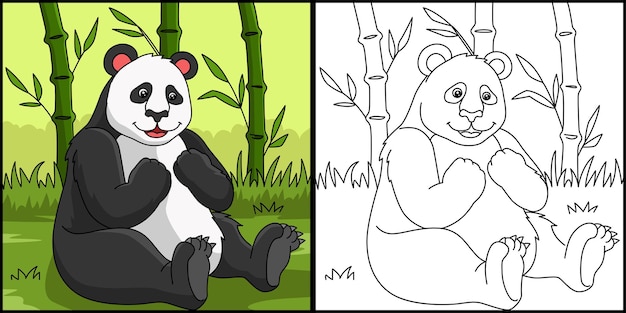 Panda malvorlagen farbige illustration