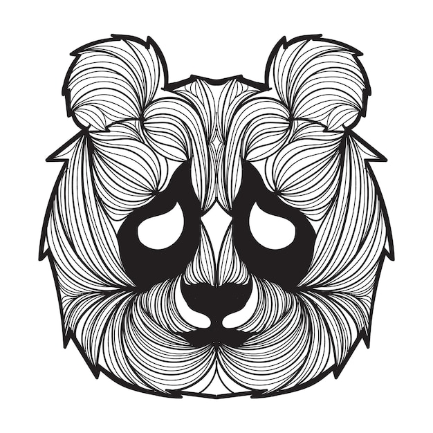 Panda-Mandala-Vektor-Illustration