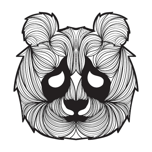 Vektor panda-mandala-vektor-illustration