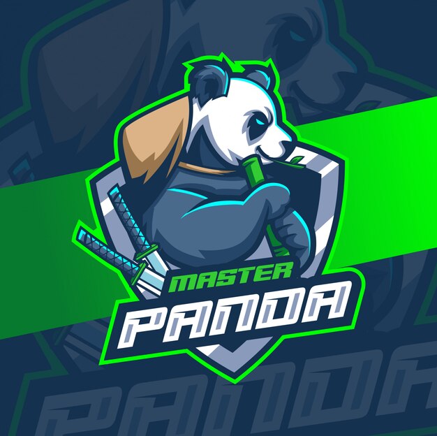 Panda maskottchen esport logo design