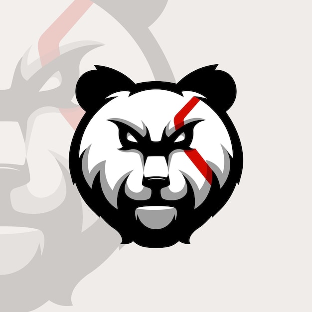 Panda-maskottchen-logo-design-vektor mit moderner illustration