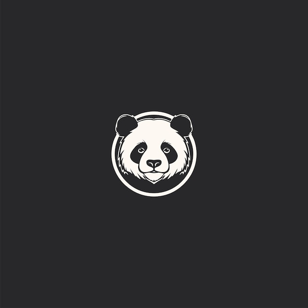 Vektor panda-porträt panda-kopf maskottchen logo-illustration panda-charakter