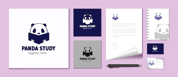 Panda study-logo-template-branding mit modernem template-logo