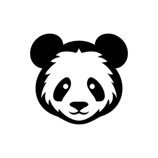 Vektor panda-symbol auf weißem hintergrund einfache vektorillustration