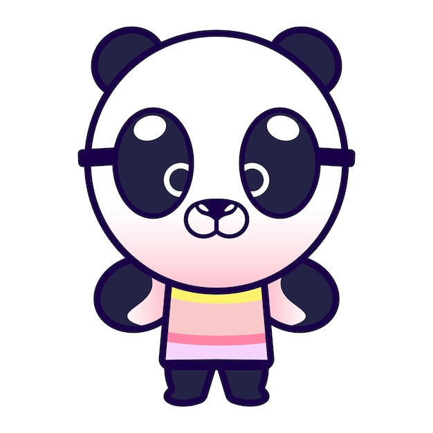 Panda-Vektor-Illustration-Logo niedliches Panda-Symbol