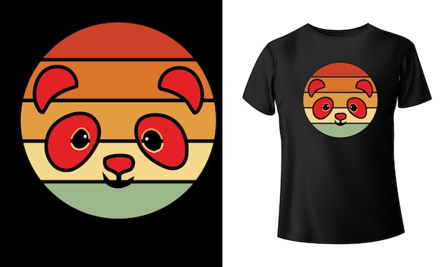 Panda-Weinlese-T-Shirt Entwurf