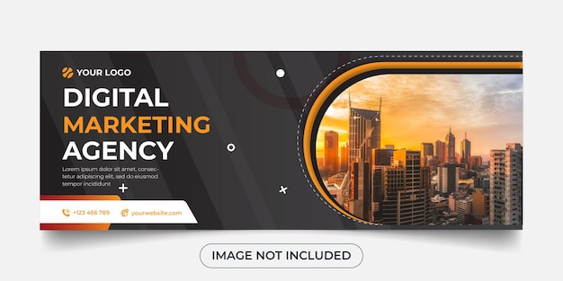 Panorama-banner-vorlage der digitalen marketingagentur