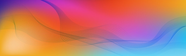 Panoramischer farbenfroher abstrakter stilvoller Multi-Hintergrund mit Wellenlinien Vektor