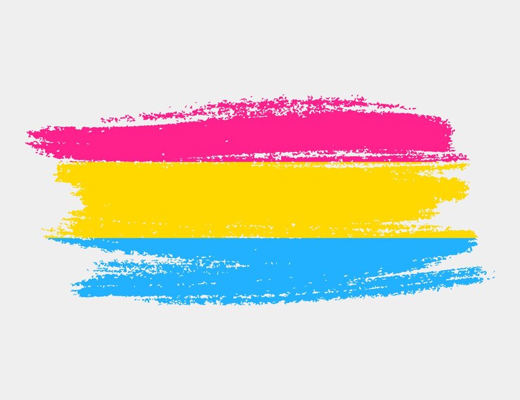 Pansexualitätsflagge mit Pinsel auf weißem Hintergrund gemalt LGBT-Rechtekonzept