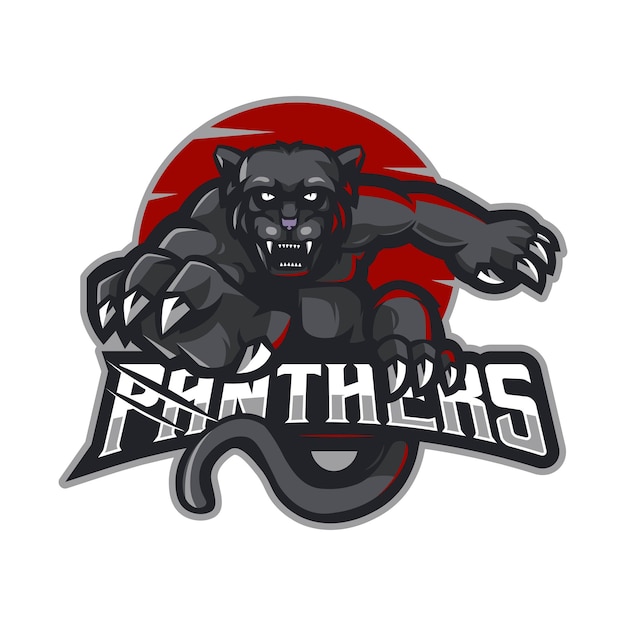 Panther-esport-logo isoliert auf weißem hintergrund amoklauf des schwarzen panthers für mannschaftssport und gaming