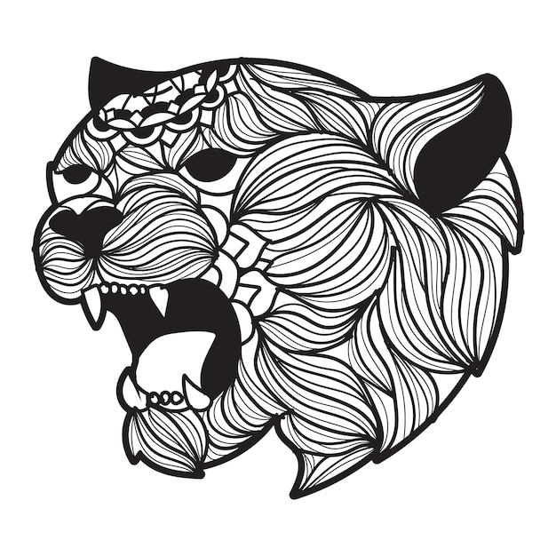 Vektor panther-mandala-vektor-illustration