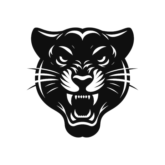 Panther-Silhouette-Logo-Symbol, Cougar-Symbol, Puma-Zeichen, Wildkatze, Jaguar-Vektorillustration