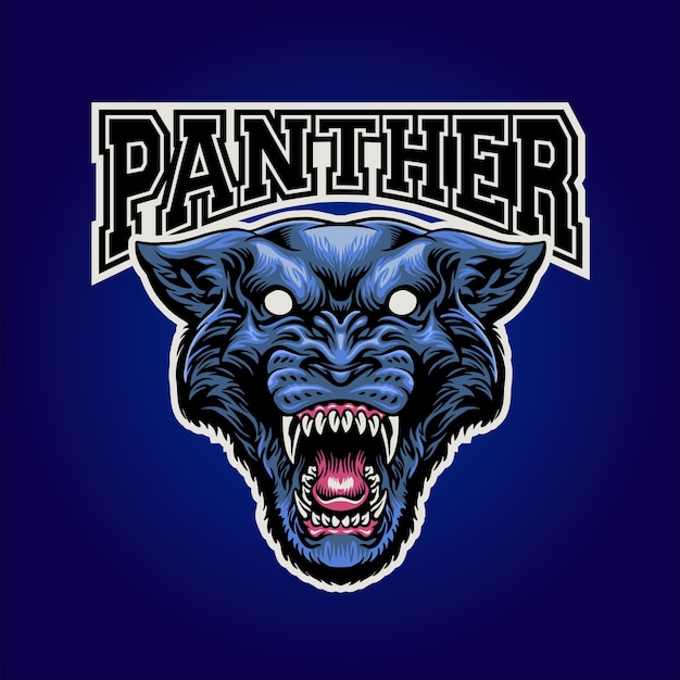 Vektor pantherkopf maskottchen logo