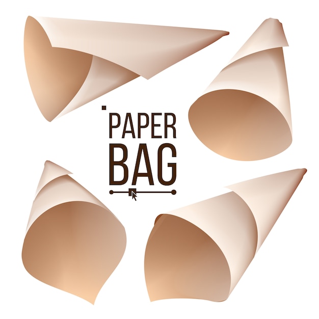 Vektor paper cone bag set