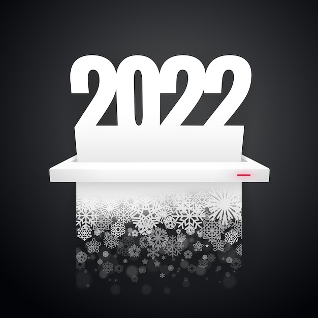 Vektor papier 2022 wird in schneeflocken geschnitten