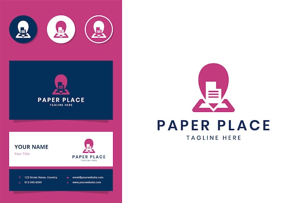 Papier platzieren negativraum-logo-design